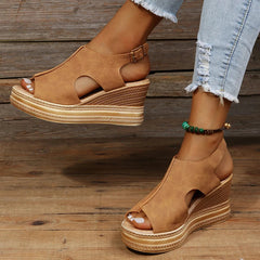 Womens Buckle Platform Sandals