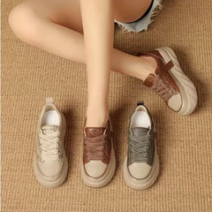 Leather Muffin Bottom Casual Women's Shoes