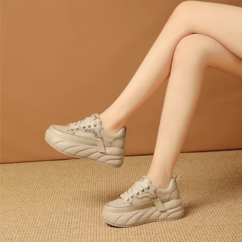 Leather Muffin Bottom Casual Women's Shoes