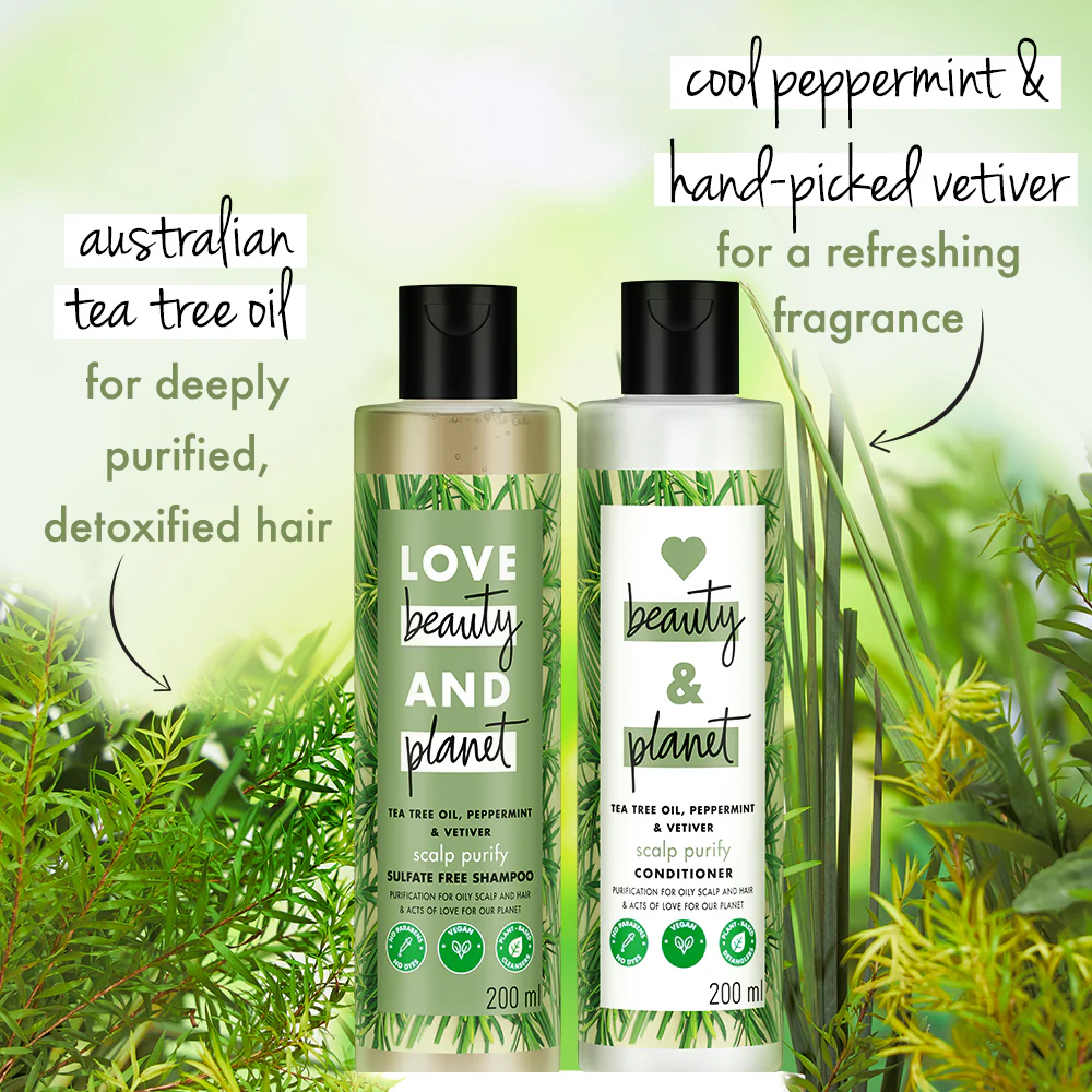 Tea Tree Oil, Peppermint & Vetiver Shampoo + Conditioner  Combo - Image 3